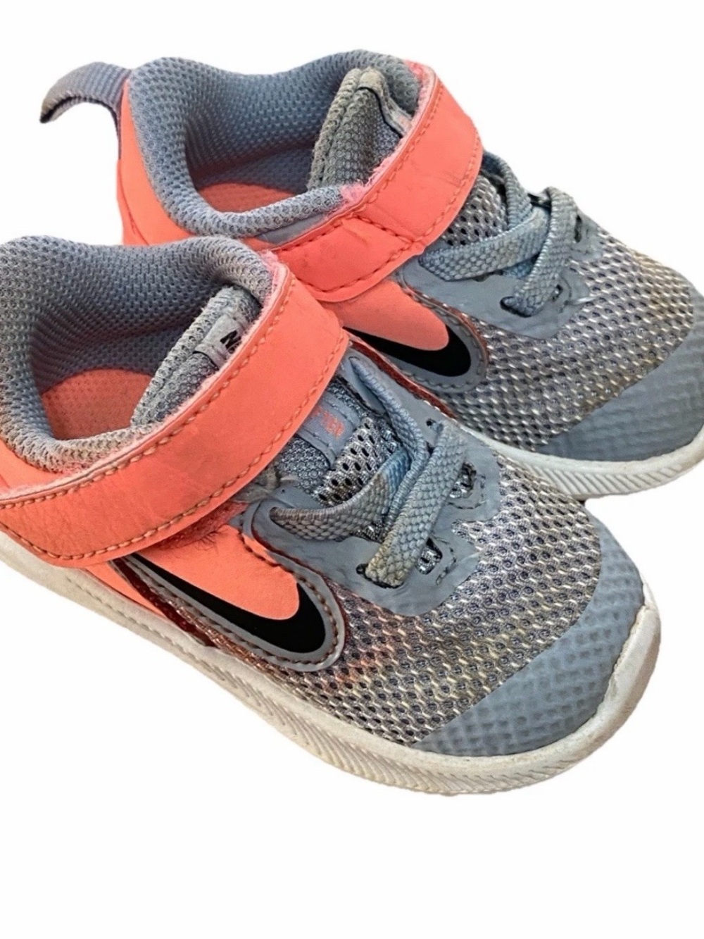 Nike Downshifter 9 Baby Toddler Shoes Size 4C Gray Peach Athletic Sneakers